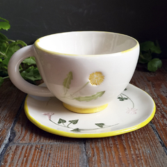 Set Buen Día (taza de té + plato + cucharita dorada)