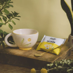 Set Buen Día – Taza de té + plato + cucharita dorada - comprar online