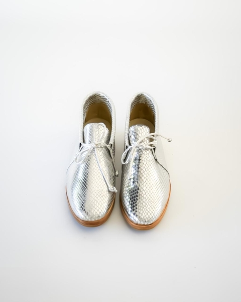 MOCASINES OSLO REPTIL PLATA - comprar online