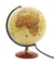 GLOBO TERRAQUEO POLITICO SEPIA 30CM ANTIGUO MERIDIANO METALICO FIJO BASE MADERA C/ LUZ