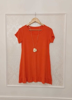 Vestido Belkis De Morley Manga Corta Con Voladditos En El Ruedo Art 5078 en internet