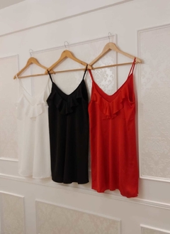 Vestido Miranda De Crepe Marroquein Con Volado En El Frente Art 5157 - amaika