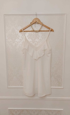 Vestido Miranda De Crepe Marroquein Con Volado En El Frente Art 5157 - tienda online