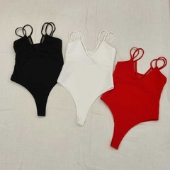 Body Ada De Crepe Y Tul Doble Escote Y Doble Bretel Art 7031 en internet