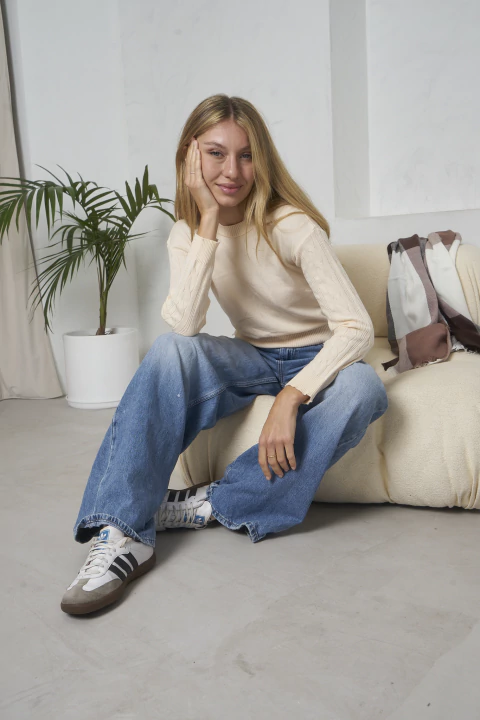 Sweater Bremer manga trenzada. Art: 9682 - comprar online