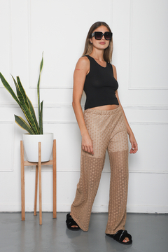 Palazzo de hilo tejido fantasía con short de base. Art: 2176 - comprar online