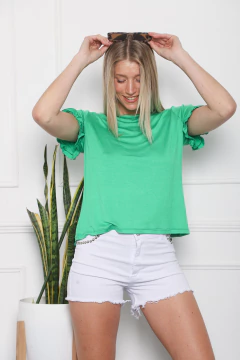 Remera modal viscosa con voladitos en la manga. Art: 3729 en internet