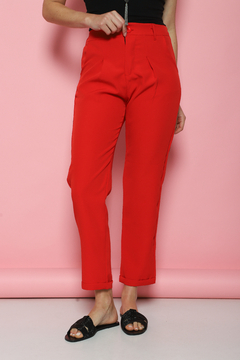 Conjunto Sastrero de pantalón pinzado media cintura elastizada y blazer corto un botón. Art: 9643 - tienda online