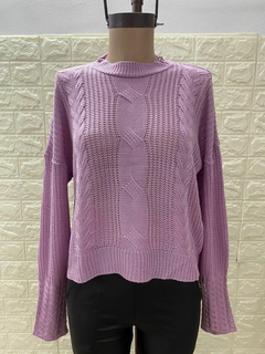 Sweater Yasmine Tejido Trenzado En El Frente Y En Los Puños Art 9551 - tienda online