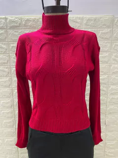 Sweater Anabelle Media Polera con Tejido Trenzado en el frente y a lo largo de las mangas Art 9552 - tienda online