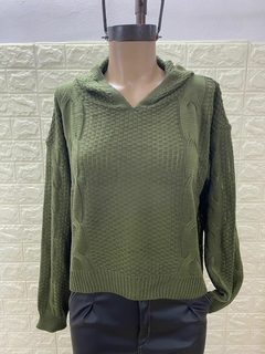 Sweater Marixa Pupero trenzado con capucha. Art: 9594 - amaika