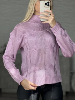 Sweater Anabelle Media Polera con Tejido Trenzado en el frente y a lo largo de las mangas Art 9552 - comprar online