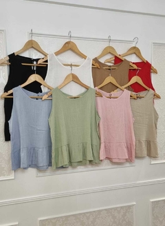 Musculosa Yuri De Lino con Lycra Detalle de volado y moñitos en la espalda Art 3510 - tienda online