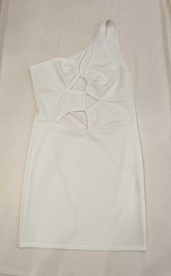 Vestido Elsa De Crepe un hombro con detalle de frunce en la pechera Art 7063 - amaika
