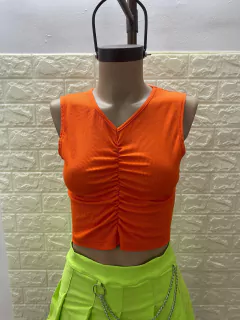 Pupera sin manga de MicroMorley Escote en V fruncida art 3638 - amaika