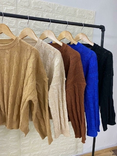 Sweater Kayseri Tejido trenzado con tajos a los costados. Art:9620 - comprar online