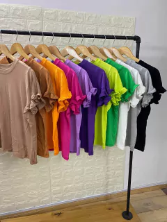Remera modal viscosa con voladitos en la manga. Art: 3729 - comprar online