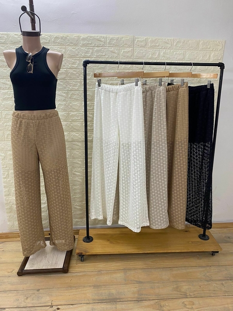 Palazzo de hilo tejido fantasía con short de base. Art: 2176 - comprar online