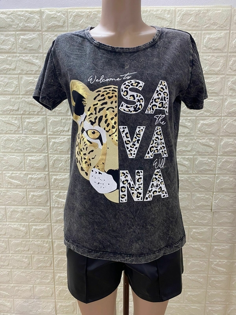 Remera lavada Savana Tigre Print. Art:1803