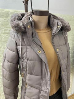 Campera Puffer con capucha desmontable forrada en pielcita. Art: 7288 - tienda online