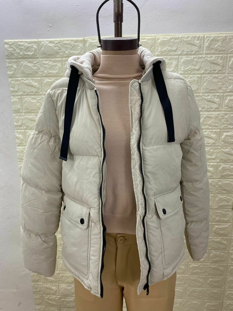 Campera importada bolsillos frontales cuello de rib capucha de algodón con pasantes. Art 7314 - comprar online