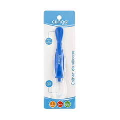 Colher de Silicone com Ponta Dupla Colors Azul - Clingo na internet