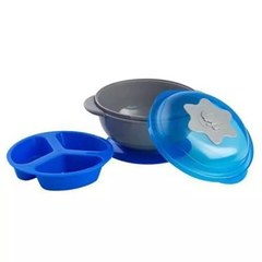 Prato Com Ventosa e Divisória Colors Azul - Clingo - comprar online