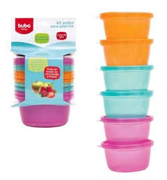 Kit com 6 Potinhos Coloridos Para Papinha - Buba