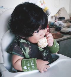 Babador Manga Curta Camuflado Verde Militar na internet