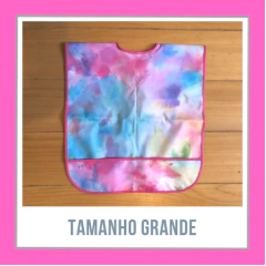 Babador Manga Curta Tamanho Grande de 2 a 4 Anos Estampa Tie Dye