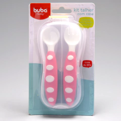 Kit de Talheres com Estojo Rosa - Buba