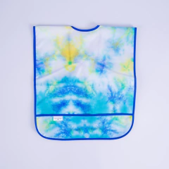 Babador Manga Curta Estampa Tie Dye Azul