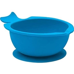 bowl de silicone com ventosa para introducao alimentar BLW bebe azul marca buba