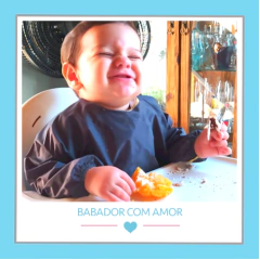 Babador Manga Longa Cinza com Amarelo - comprar online