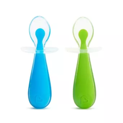 Conjunto de Colheres de Silicone Azul e Verde