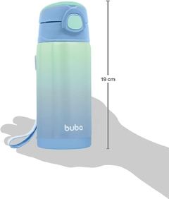 Copo Térmico Azul Parede Dupla e Com Canudo - Buba na internet