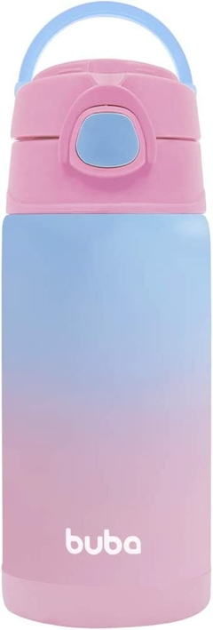 Copo Térmico Rosa com Parede Dupla e Canudo - Buba - Babador com Amor