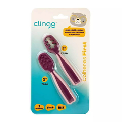 Kit com 2 Colheres para Treinamento Modelo Colors Rosé - Clingo - comprar online
