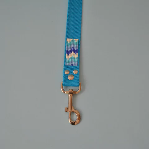 Correa Para Perro Modelo Mostacilla Celeste - Zoona pet