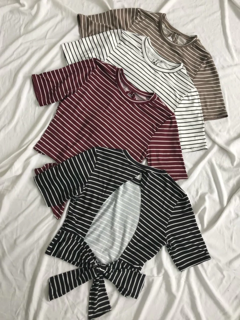 TOP MANGA 3/4 NUDO ESPALDA *MODAL SOFT RAYADO* *SALE* - comprar online