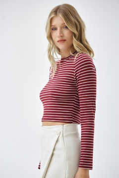 TOP M/L ABERTURA ESPALDA Y TIRAS *MODAL SOFT RAYADO* (SALE) en internet