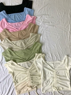 TOP CON TIRAS FRUNCE *RIB JERSEY* - tienda online