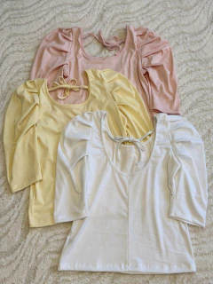 Imagen de REMERA 3/4 MANGA TABLAS ESPALDA TIRAS *MICRORIB* (SALE)