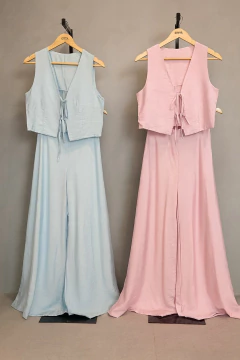 CONJUNTO CHALECO Y MAXIPALAZO *SEDITA EFECTO ARRUGADO* - CITTÀ