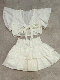 Imagen de CONJUNTO TOP Y SHORT POLLERA *SIMIL LINO TRAMADO*