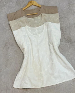 BLUSA MANGA JAPONESA *LINO BORDADO* (SALE) en internet