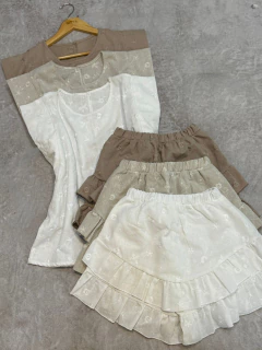 CONJUNTO BLUSA Y SHORT POLLERA *LINO BORDADO* (SALE) - CITTÀ