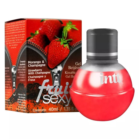 Fruit Sexy Gel Beijavel Sabor Morango Champagne 40ml Intt - 7956
