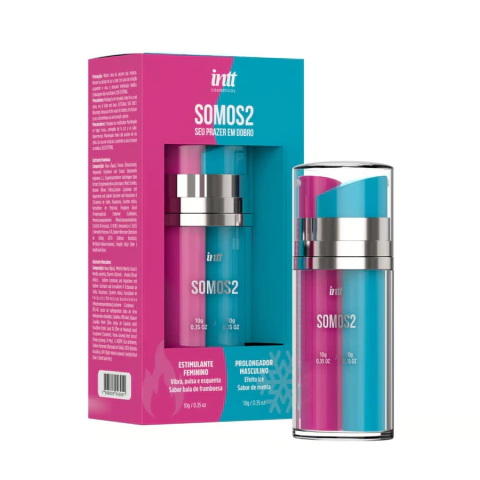 Somos2 Gel Excitante Feminino Vibra Pulsa E Esquenta 10g E Gel Prolongador Masculino Esfria 10g Intt - IN0680