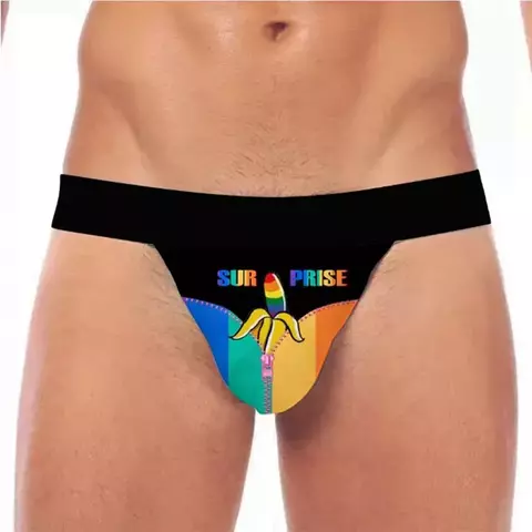 Cueca Jockstrap Surprise Pride em Formato de Banana Orgulho LGBT - PS1169-Surprise - comprar online